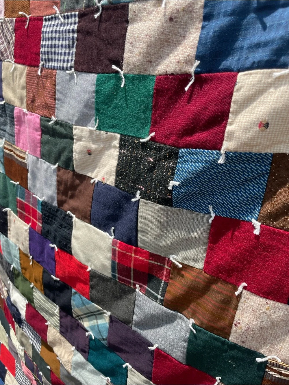 Vintage 1940s Handmade Wool Quilt